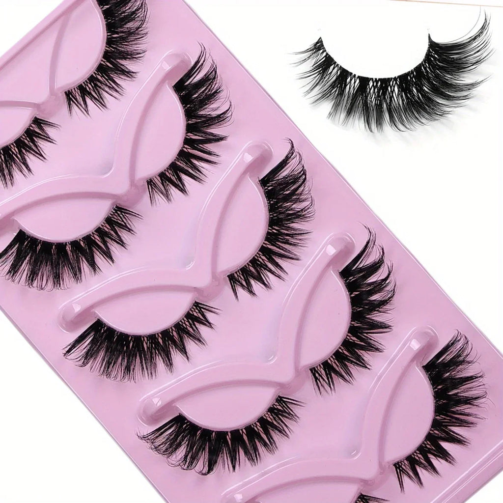 45 Pairs Cat Eye Lashes Fake Eyelashes Natural long Manga Lashes Winged End Eye Elongated Eyelashes Fake Lashes Makeup