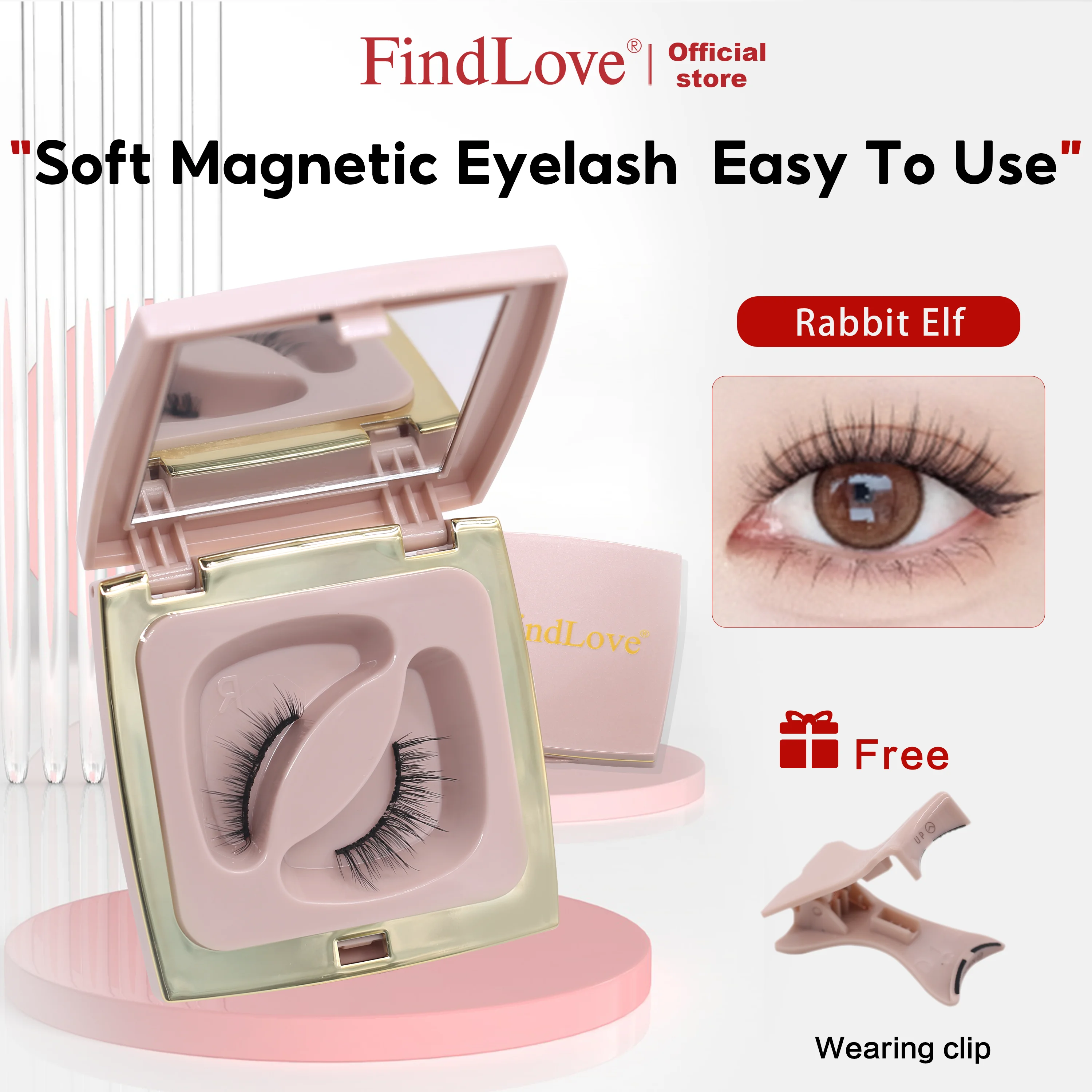 FindLove Soft Magnetic Lashes Rabbit Elf Magnetic Eyelash Extension Reusable Eyelashes Soft Magnetic False Eyelash Natural Lash